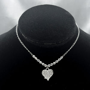 #G262 - Gargantilla Corazón Piedra Zirconia Plata - LL2.6