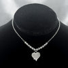 #G262 - Gargantilla Corazón Piedra Zirconia Plata - LL2.6