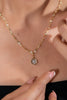#GOL107 - Gargantilla Con Flor/Circulo Y Piedras De Oro Laminado De 18k