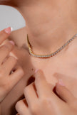 #GOL114 - Gargantilla De Piedras De Oro Laminado De 18k