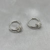 #H115 - Huggie Circular Con Colgantes Baño De Rodio Plata - B14/3.7