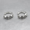 #H123 - Huggies De Trébol Tipo Van Cleef Con Zirconia Plata - LL2.2