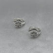 #H185 - Huggie Flor Con Zirconia Plata - LL1.5