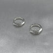 #H190 - Huggie Destellos Con Zirconia Plata - LL1.5