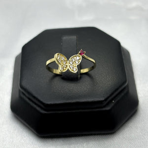 #HE149 - Anillo De Mariposa De Oro 10k - J07/1.7gr