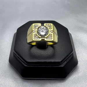 #HE152 - Anillo Cuadrado De Oro 10k Con Piedra - J05/7.1gr