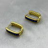 #HOL162 - Huggie Cuadrada Con Zirconia Oro Laminado 18K