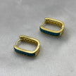 #HOL162 - Huggie Cuadrada Con Zirconia Oro Laminado 18K