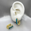 #HOL162 - Huggie Cuadrada Con Zirconia Oro Laminado 18K