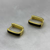 #HOL162 - Huggie Cuadrada Con Zirconia Oro Laminado 18K