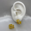 #HOL164 - Huggie Con Piedra De Zirconia Oro Laminado 18K