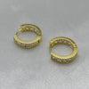 #HOL166 - Huggie Circular Con Piedra Zirconia Oro Laminado 18K