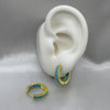 #HOL166 - Huggie Circular Con Piedra Zirconia Oro Laminado 18K