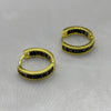 #HOL166 - Huggie Circular Con Piedra Zirconia Oro Laminado 18K