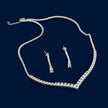 #J104 - Juego De Gargantilla Y Aretes Con Zirconia  Plata - IC20.8
