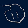 #J104 - Juego De Gargantilla Y Aretes Con Zirconia  Plata - IC20.8
