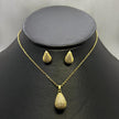 #JOL119 - Juego Gargantilla Y Broquel Gota Piedra Zirconia Oro Laminado 18K