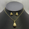 #JOL119 - Juego Gargantilla Y Broquel Gota Piedra Zirconia Oro Laminado 18K