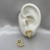#JOL120 - Juego Broquel 3 Piezas Corazón Con Piedra Zirconia Oro Laminado 18K