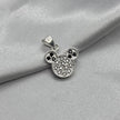 #D449 - Dije Mickey Mouse Con Piedra Zirconia Plata - ZC2.0