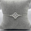#PA138 - Pulsera Tipo Van Cleef Con Piedra Zirconia Plata - ZC3.9