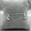 #PA163 - Pulsera Dijes De Corazón Y Torre Eiffel Piedra Zirconia Plata - LL2.4