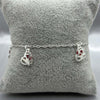 #PA163 - Pulsera Dijes De Corazón Y Torre Eiffel Piedra Zirconia Plata - LL2.4