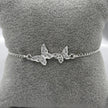 #PA165 - Pulsera Doble Mariposa Con Piedra Zirconia Plata - ZC3.9
