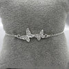 #PA165 - Pulsera Doble Mariposa Con Piedra Zirconia Plata - ZC3.9
