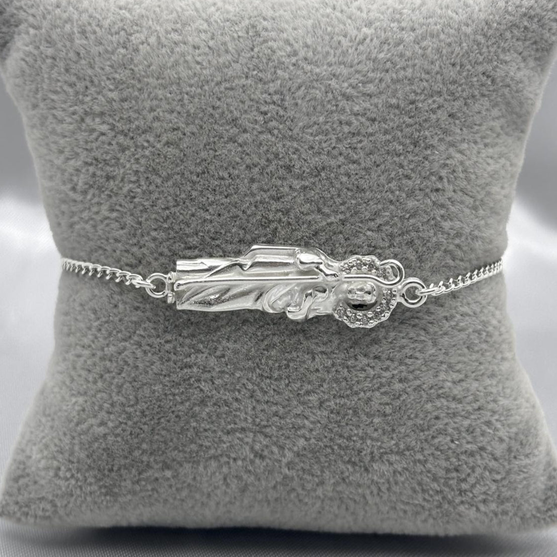 #PA167 - Pulsera San Judas Tadeo Con Piedra Zirconia Plata - ZC4.8