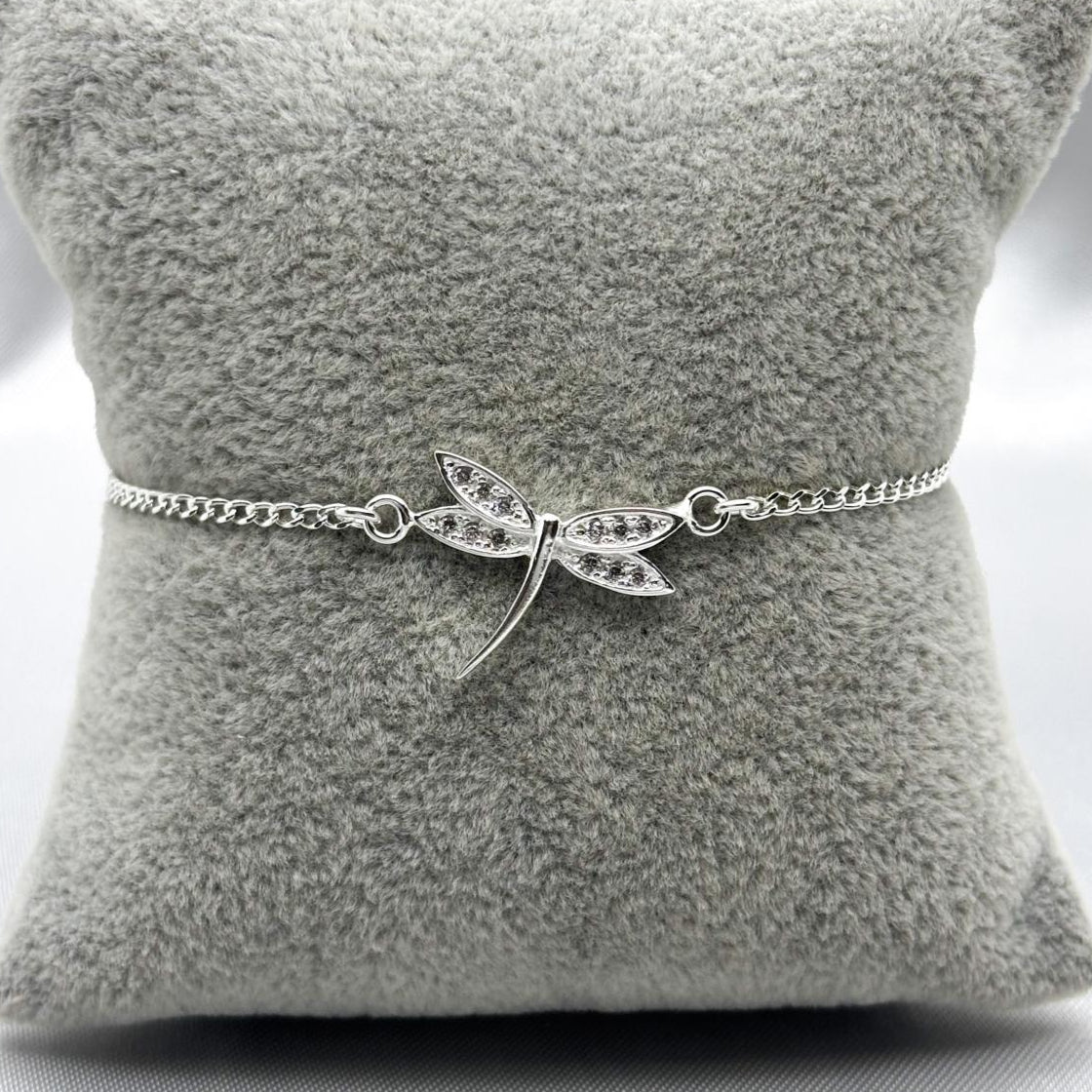#PA172 - Pulsera Libélula Con Piedra Zirconia Plata - ZC3.6