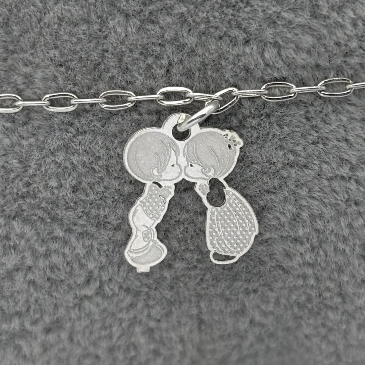 #PA217 - Pulsera Niña Y Niño Corazón Piedra Zirconia Plata - LL2.7
