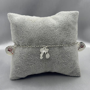 #PA217 - Pulsera Niña Y Niño Corazón Piedra Zirconia Plata - LL2.7