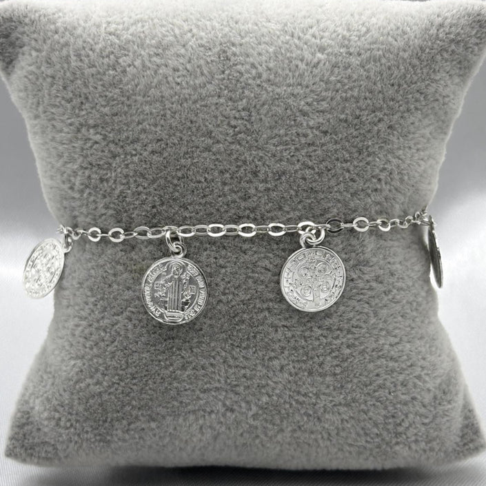 #PA218 - Pulsera De San Benito Plata - ZC3.8