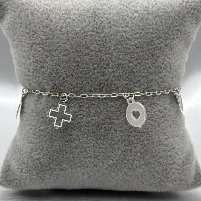 #PA251 - Pulsera Diversos Dijes Religiosos Plata - LL3.3