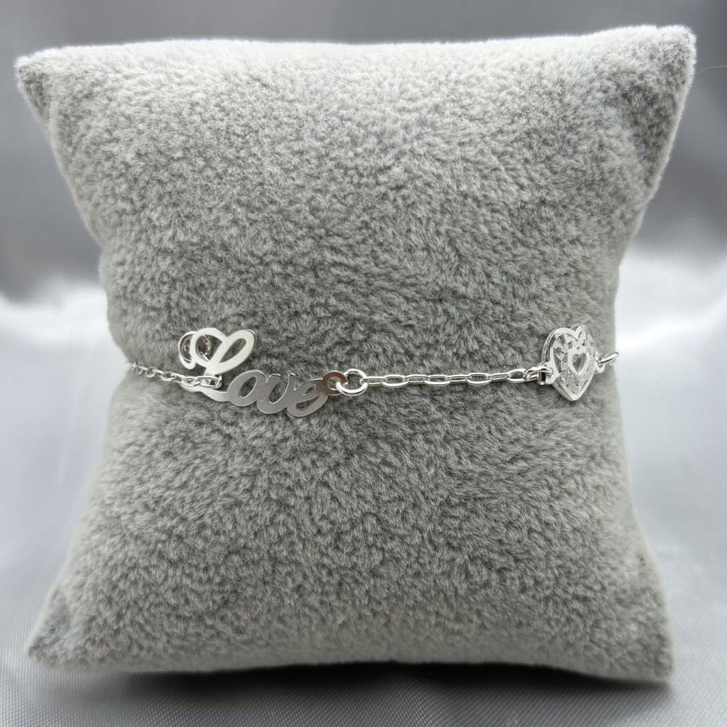 #PA273 - Pulsera De Corazón/Love De Plata - LL1.8