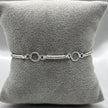 #PA291 - Pulsera Circular Y Rectangular De Plata Con Piedra Zirconia - ZC5.3