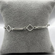 #PA292 - Pulsera Rombo y Rectángulo De Plata Con Piedra Zirconia - ZC5.2
