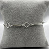 #PA292 - Pulsera Rombo y Rectángulo De Plata Con Piedra Zirconia - ZC5.2