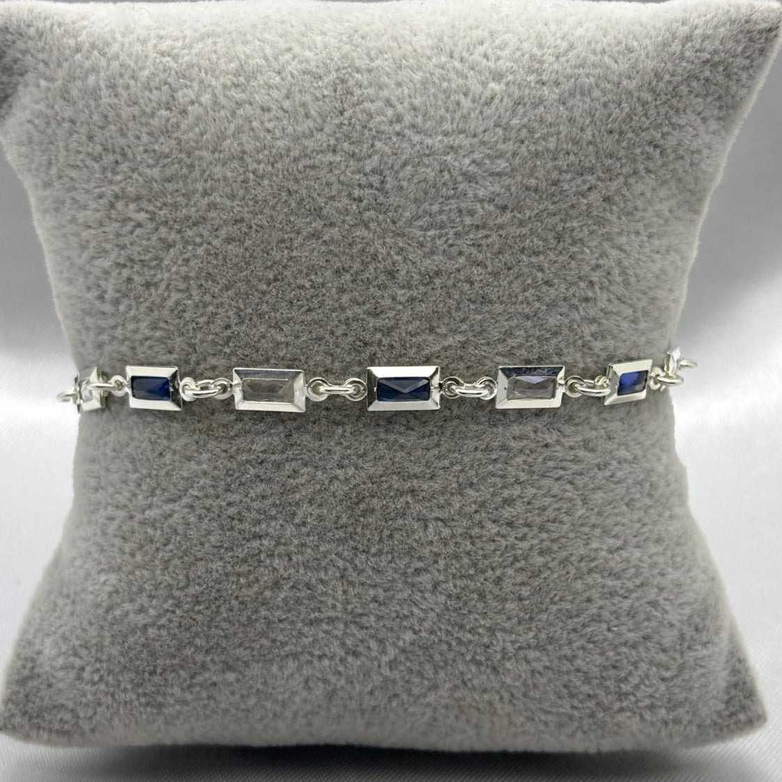 #PA294 - Pulsera Rectangular Con Zirconia Plata -ZC4.1