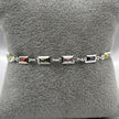 #PA294 - Pulsera Rectangular Con Zirconia Plata -ZC4.1