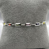 #PA294 - Pulsera Rectangular Con Zirconia Plata -ZC4.1