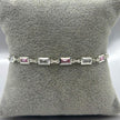 #PA294 - Pulsera Rectangular Con Zirconia Plata -ZC4.1