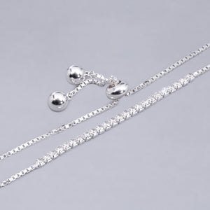 #PA301 - Pulsera Con Piedras Zirconia Ajustable Plata - IP3.9