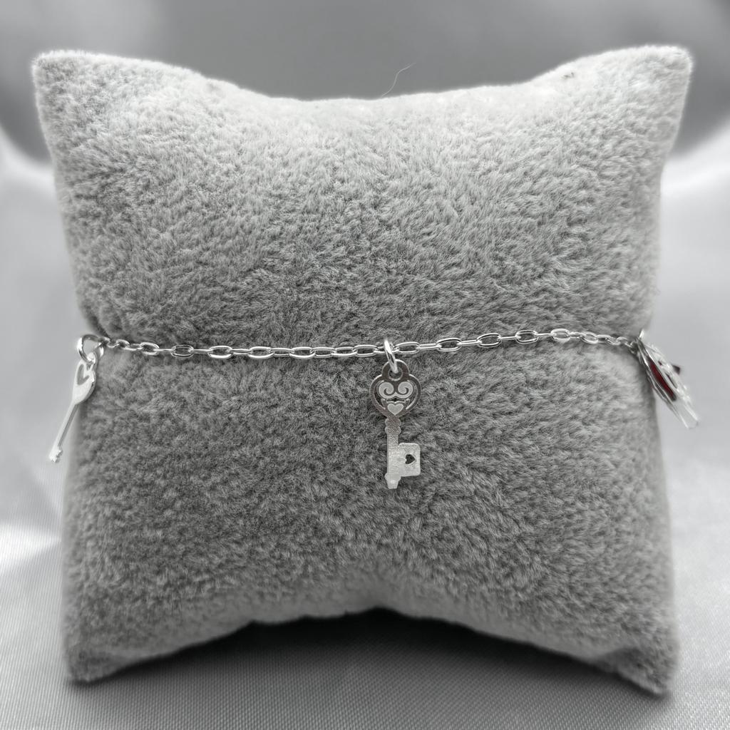 #PA314 - Pulsera De Corazón  Y Llave De Plata - LL2.5