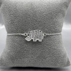 #PA320 - Pulsera Elefante Con Piedra Zirconia Plata - ZC4.6
