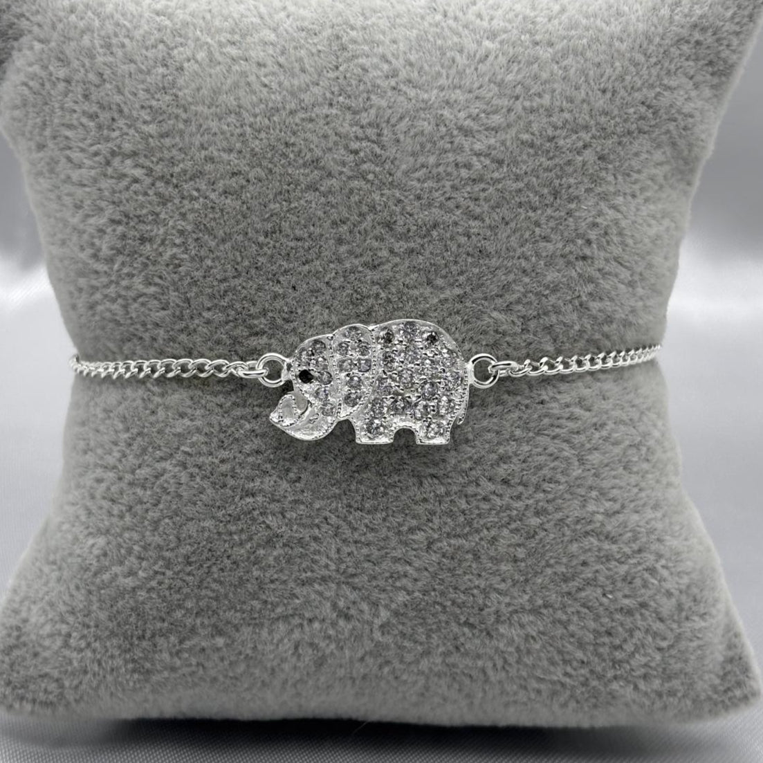 #PA320 - Pulsera Elefante Con Piedra Zirconia Plata - ZC4.6
