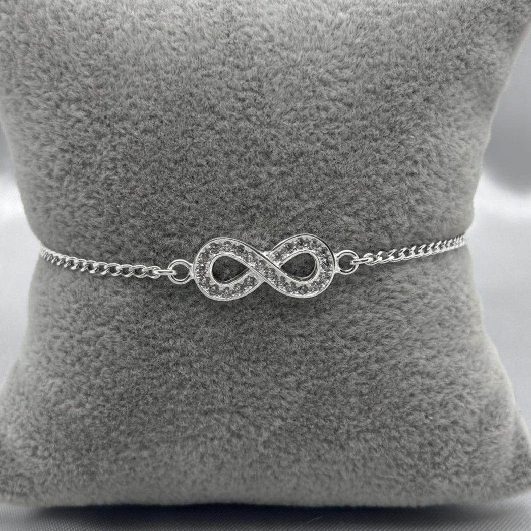 #PA324 - Pulsera Infinito Con Piedra Zirconia Plata - ZC3.0
