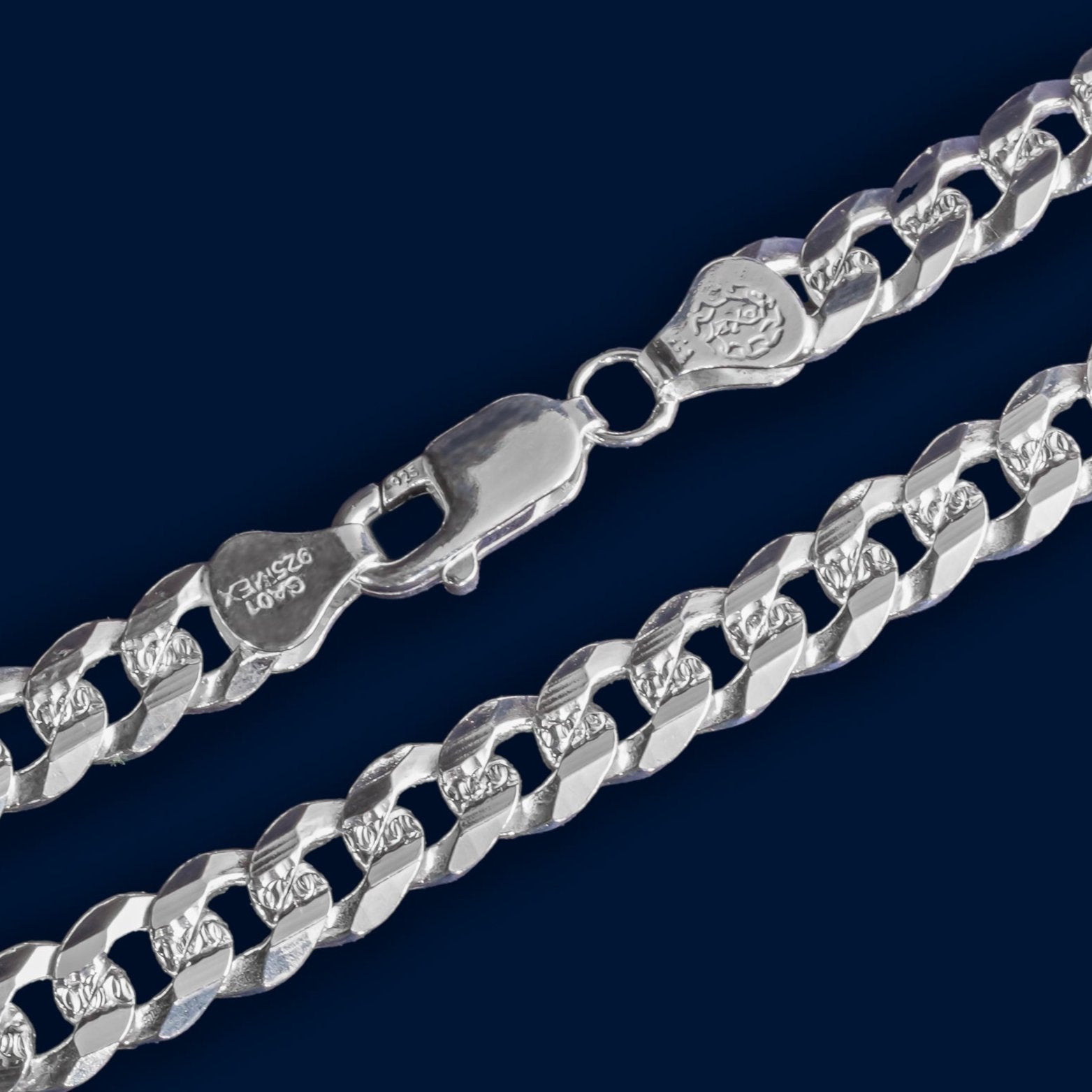 #PO104 - Pulso Cubano Diamantado Plata - 200 - 8 mm - A06/16.0