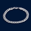 #PO104 - Pulso Cubano Diamantado Plata - 200 - 8 mm - A06/16.0